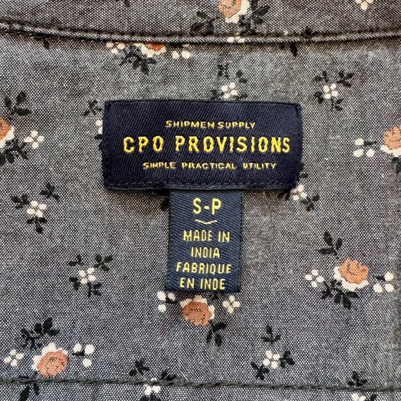 Urban Outfitters CPO PROVISIONS Gray Floral Long-Sleeve Button Down - Picture 7 of 7